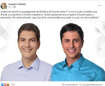 Surpresa alguma: primeira propaganda eleitoral de Duarte Jr. iniciou com baixarias…