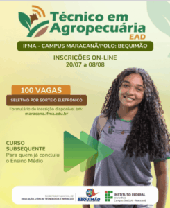 IFMA e Prefeitura de Bequimão abrem 100 vagas para curso técnico em Agropecuária na modalidade a distância