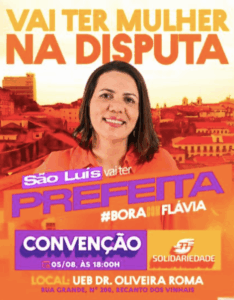 Flávia Alves será homologada como candidata do Solidariedade à Prefeitura de São Luís