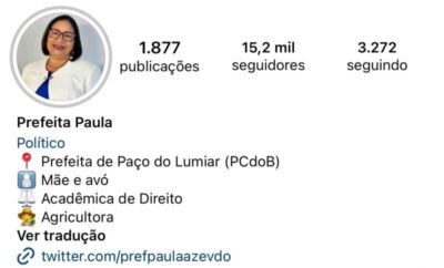 Após 7 meses afastada do cargo, Paula da Pindoba ainda mantém status de prefeita na rede social