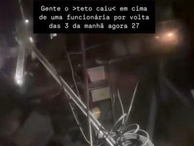 Teto do McDonald’s Renascença Desaba e deixa uma funcionária ferida.