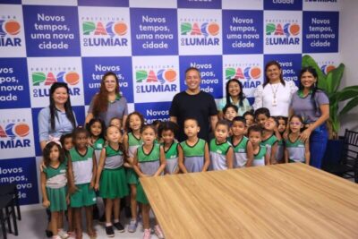 Fred Campos recebe visita de crianças da Escola Nova Canaã e reforça: ser prefeito é cuidar de todas as idades