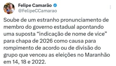 Felipe Camarão reage a fala de Rubão: ‘estranho pronunciamento’