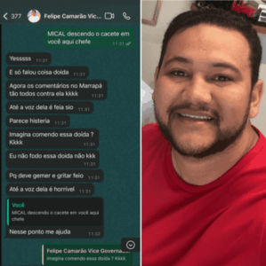 Blogueiro vaza conversa estarrecedora com Felipe Camarão; Vice-governador diz que prints são falsos
