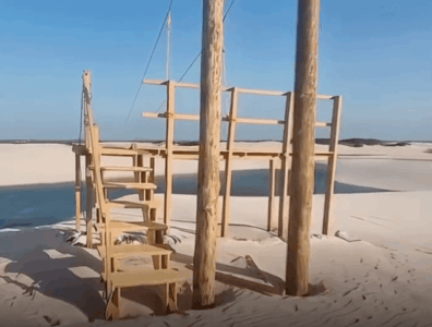 Suposta falta de fiscalização em tirolesa dos Lençóis Maranhenses levanta preocupações sobre segurança