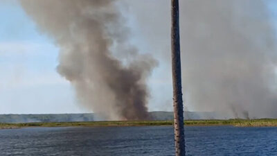 Incêndio criminoso ao lado da barragem do Dezim