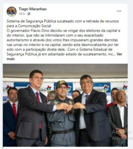Absurdo: Tanta gente morrendo no Maranhão vitima da bandidagem, mas o governador comunista quer tirar verbas da segurança e jogar na Comunicação, gastar em propagandas enganosas…