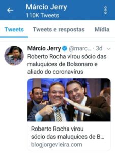 Na sequência, entenda o agradecimento de Flávio Dino pelos 50 respiradores enviados por Bolsonaro a pedido de Roberto Rocha…