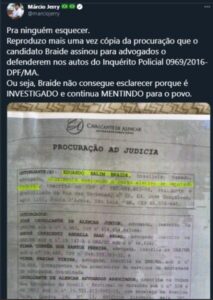 Calunia, difamação, crime eleitoral? Visivelmente desesperado, presidente do PCdoB, Márcio Jerry, continua atacando Eduardo Braide…