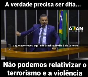 Veja no vídeo: Allan Garcês repudia os verdadeiros “atos terroristas” e diz que o Congresso não pode relativizar a violência…
