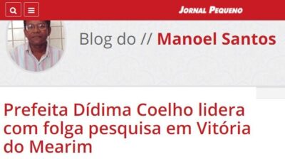 Deu no JP: Prefeita Dídima Coelho lidera com folga pesquisa em Vitória do Mearim