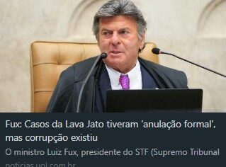 Ministro do STF desfaz fakenews sobre “inocência de Lula” e detona que houve roubalheiras durante gestão do PT…