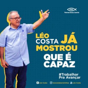 Eleições 2020: Léo Costa anuncia convenção do PSC de Barreirinhas para 14 de setembro…