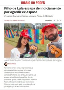 Rigores da Justiça apenas para adversários? Filho de Lula que bateu na companheira escapa de prisão….