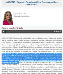 Voz vencida: Veja no vídeo, deputada tenta denunciar “manobra machista” na Assembleia Legislativa…