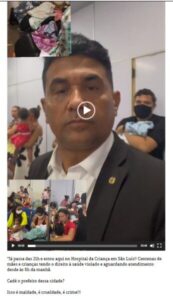 Absurdo: Deputado fala sobre “crueldade” no Hospital da Criança (que por mais de 8 anos ainda passa por reformas e construções)…