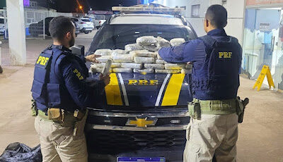 PRF APREENDE 41 KG DE MACONHA NA BR-135 EM MIRANDA DO NORTE.