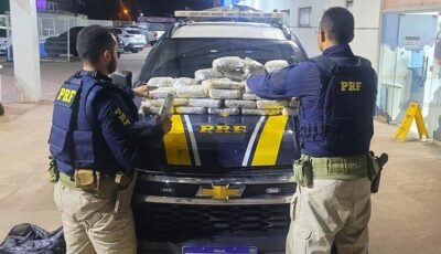 PRF APREENDE 41 KG DE MACONHA NA BR-135 EM MIRANDA DO NORTE.