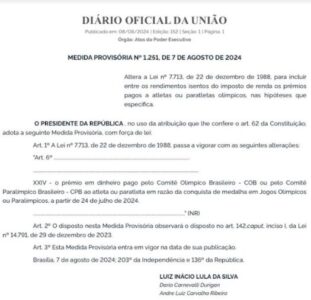 Fufuca confirma decisão de Lula: medalhistas olímpicos estão isentos do Imposto de Renda
