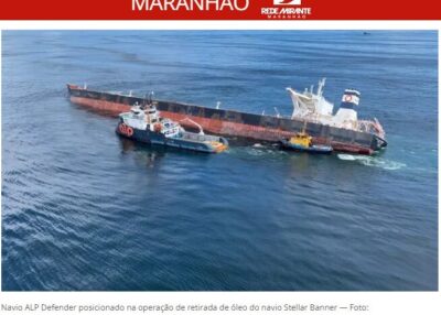 Primeira etapa concluída: Marinha informa que terminou retirada do óleo de navio encalhado, mas ainda faltam cerca 300 mil toneladas de minério de ferro…
