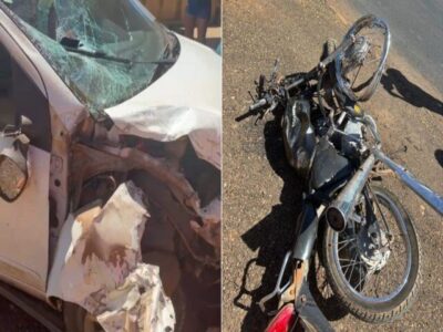 Motociclista morre e criança fica ferida em colisão