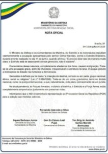 Forças Armadas divulgam nota após ofensas gratuitas proferidas por outro ministro do STF…