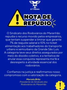 Sindicato dos Rodoviários critica tentativa de revogar reajuste salarial no Maranhão por empresários