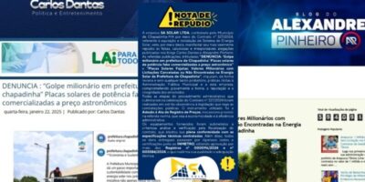 ATRAVÉS DE NOTA DE REPÚDIO EMPRESA SA SOLAR COMBATE FAKE NEWS EM BLOGS OPOSITORES A ADMINISTRAÇÃO DE CHAPADINHA.