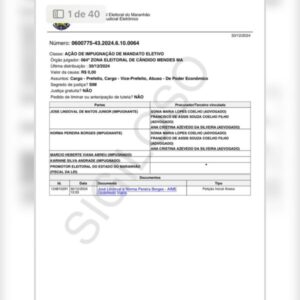 Ação de Impugnação de Mandato Eletivo é protocolada na 64ª Zona Eleitoral de Cândido Mendes