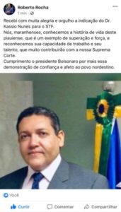 Roberto Rocha destaca indicação de piauiense para ocupar vaga no STF…