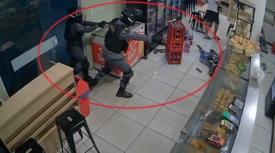 VÍDEO: Assaltante tenta roubar padaria, mas é surpreendido por PMs e se dá mal no Maranhão
