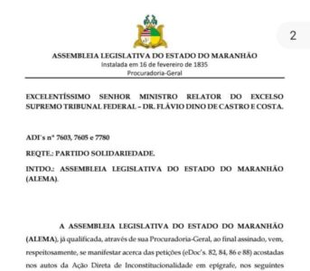 Assembleia Legislativa protocola nova petição no STF sobre escolha de conselheiros do TCE/MA