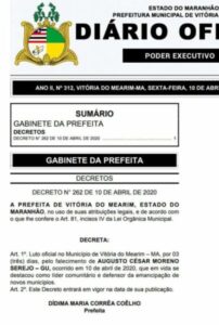 Prefeitura de Vitória do Mearim decreta luto oficial pela morte de GU…