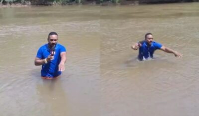Vídeo: repórter fazendo matéria pisa no corpo de menina que se afogou no Rio Mearim, no interior do Maranhão
