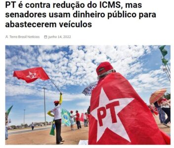 Surpresa? Senadores do PT votam contra redução do ICMS nos estados, mas usam dinheiro público para abastecer seus carrões de luxo…