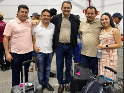 Equipe de Parnarama recepciona Rubens Pereira no aeroporto de São Luís