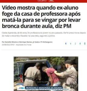 Efeito Lula? Jovem mata sua ex-professora que o delatou na diretoria da escola…