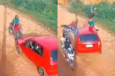 VÍDEO! Motociclista morre após ser lançado ao ar em violenta colisão com carro