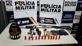 Em Mato Grosso: PM apreende armas de fogo e conduz quatro faccionados suspeitos por crimes em Cáceres