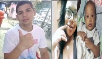 Homem que matou esposa e filho de quatro meses a facadas, é morto a pauladas por populares.
