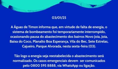 Comunicado – Águas de Timon