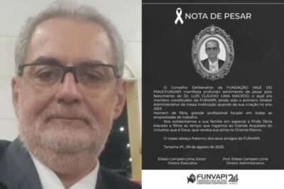 FUNVAPI lamenta falecimento de Luis Cláudio Lima Macedo, ex-diretor do SAAE de Timon