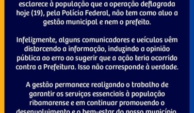 Nota: Prefeitura de Ribamar não foi alvo de Operação da Polícia Federal