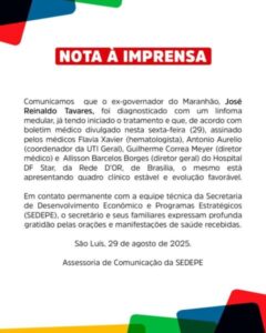 José Reinaldo enfrenta tratamento de linfoma medular em hospital de Brasília