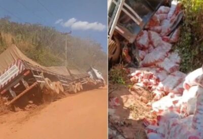 Motociclista morre atropelado por carreta que tombou em Marajá do Sena