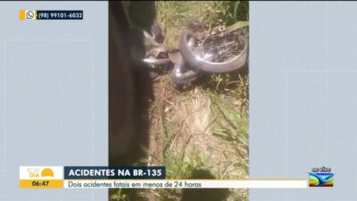 Dois acidentes com motocicletas causam duas mortes na BR-135, no Maranhão