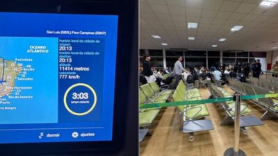 Passageiro grava procedimento em voo da Azul que fez pouso de emergência no DF