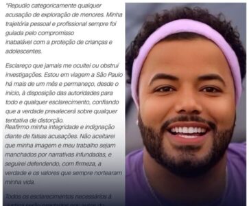 Hytalo Santos se manifestou após ser alvo de investigação. Em nota, disse que “sempre agiu dentro da lei”