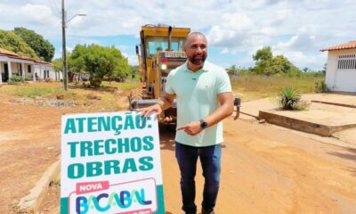 Prefeito Roberto Costa acompanha início das obras na estrada vicinal do povoado Bom Princípio