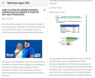 Abatida, oposição em Godofredo Viana divulga pesquisa falsa e sem registro